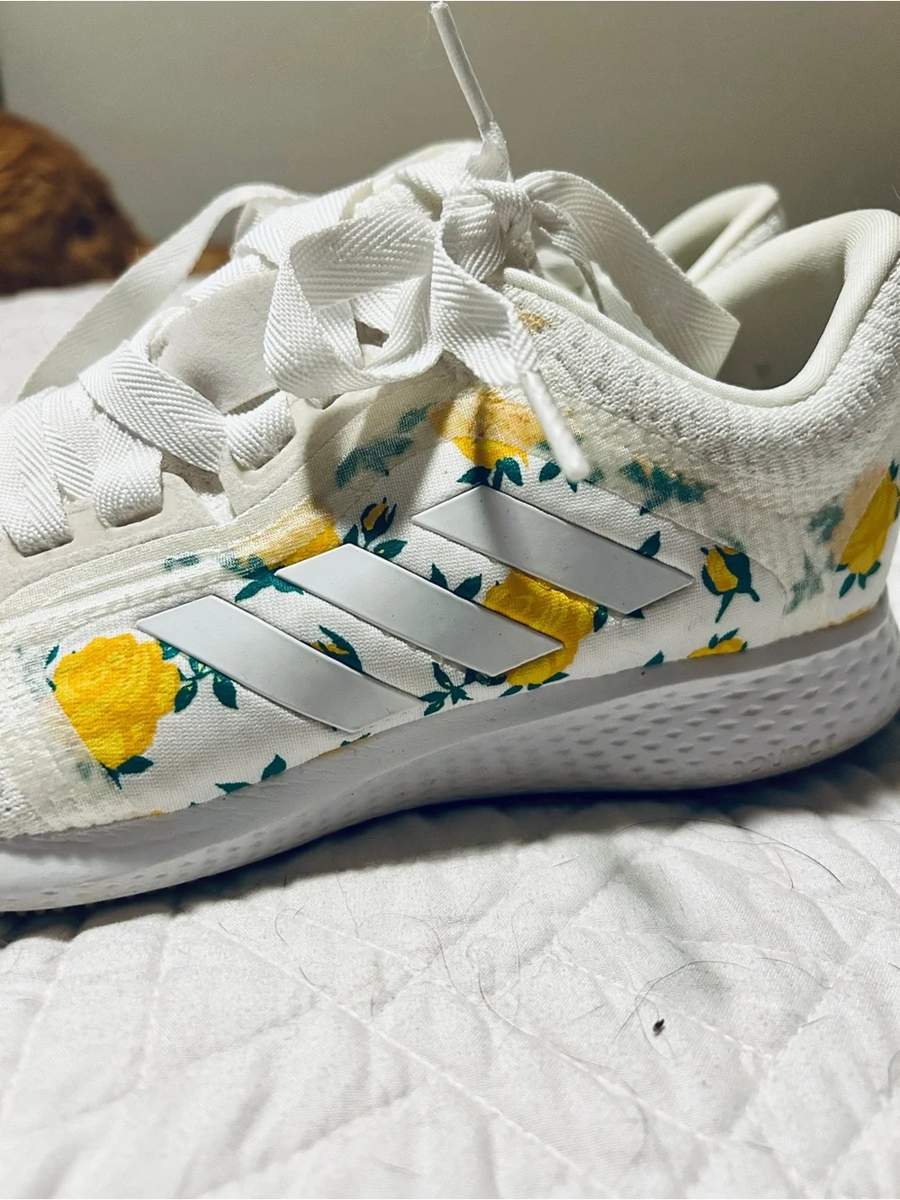 Adidas Edge Lux 4 Running Shoes With Yellow Floral Pattern